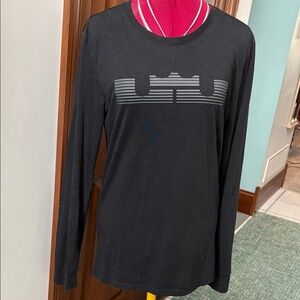 Nike LeBron T-shirt  long sleeve  black/gray logo  the Nike T  athletic cut Sz S
